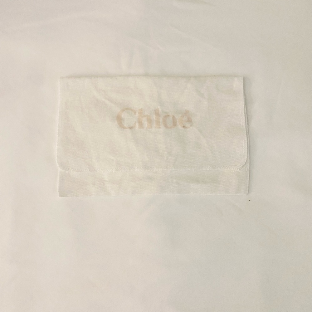 Chole small white pink foldover dust bag travel pouch